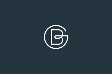 Minimal and Simple Letter BG or GB Logo Design Vector Template