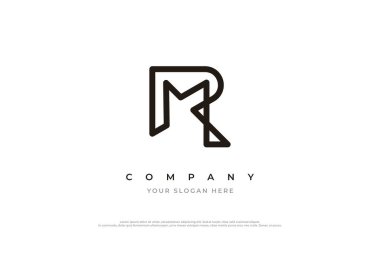 İlk Harf MR Logosu veya RM Monogram Logo Tasarım Vektörü