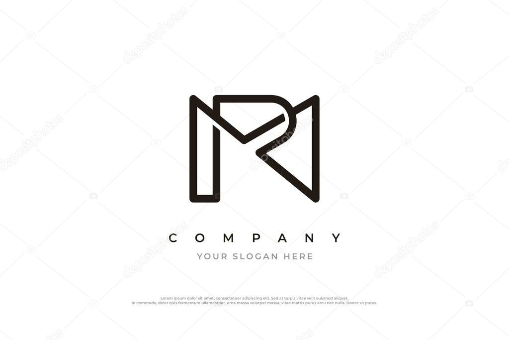 Initial Letter MR or RM Logo Icon Design Vector