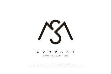 Başlangıç Harfi SM Logosu veya MS Monogram Logo Tasarım Vektörü