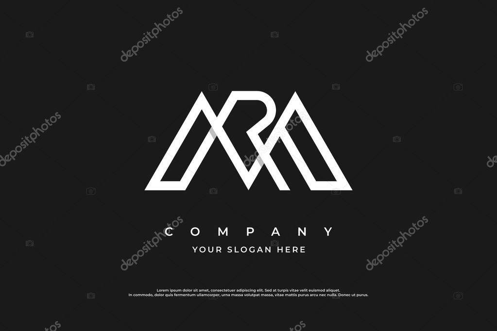 Stylish Initial Letter RM Logo or MR Logo Design Vector