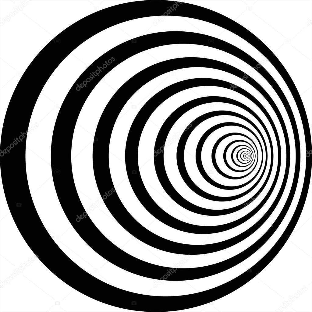Vector, Image of Logarithmic Spiral, black and white color, transparent background