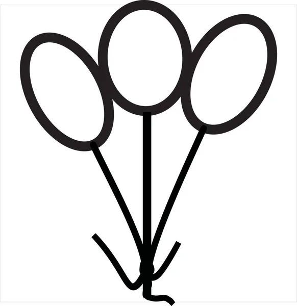 Vector Image Balloon Illusztráció Fekete Fehér Átlátszó Háttérrel — Stock Vector