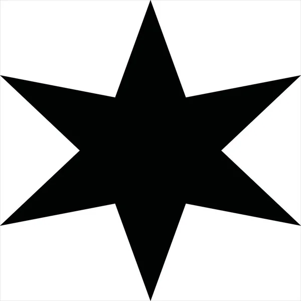 Vettoriale Immagine Icona Forma Stella Esagonale Colore Bianco Nero Con — Vettoriale Stock