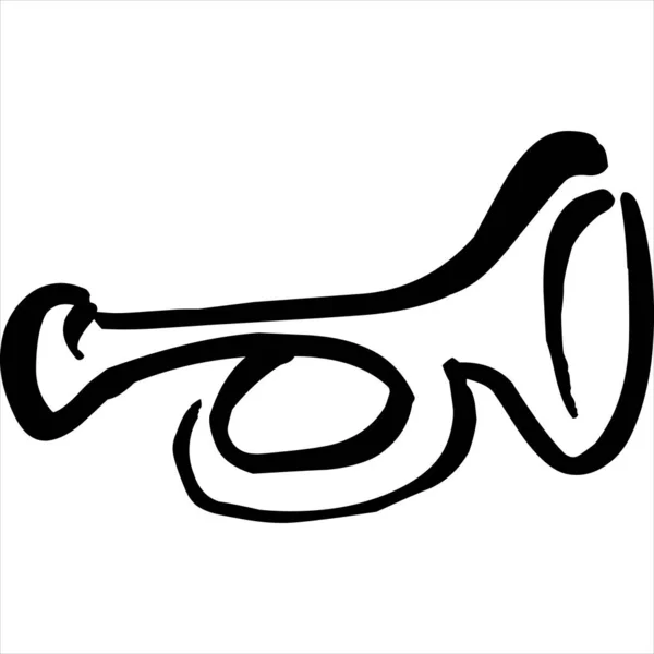 Vector Image Trumpet Icon Black White Color Transparent Background — Stockvektor