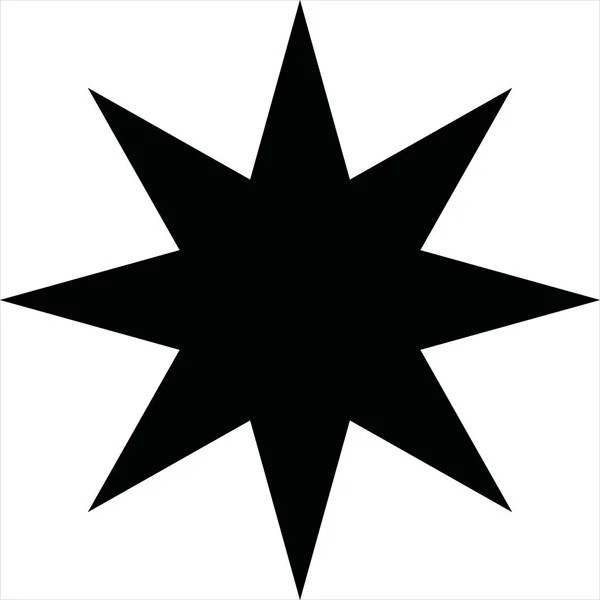 Vector Image Star Octagon Silhouette Icon Black White Color Transparent — Archivo Imágenes Vectoriales