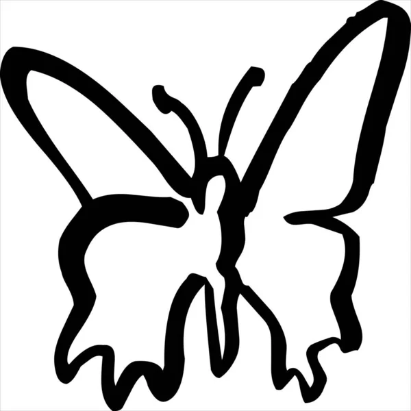 Vector Image Butterfly Icon Black White Color Transparent Background —  Vetores de Stock