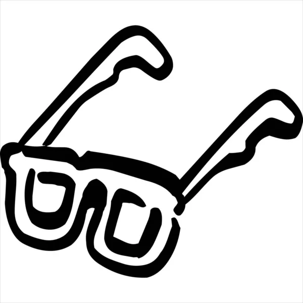 Vector Image Glasses Icon Black White Color Transparent Background —  Vetores de Stock