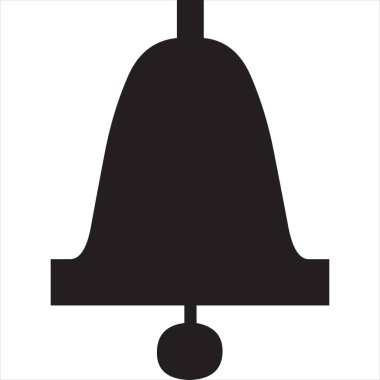 Çan siluetinin vektörü, görünümü, siyah ve beyaz renk, şeffaf arkaplan