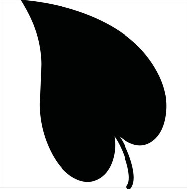 Vektör, amber yaprağı simgesi simgesi resmi, siyah ve beyaz renk, şeffaf arkaplan