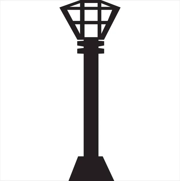 Vector Image Garden Lamp Black White Color Transparent Background — ストックベクタ