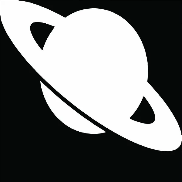 土星的图像 黑白颜色 透明背景 — 图库矢量图片