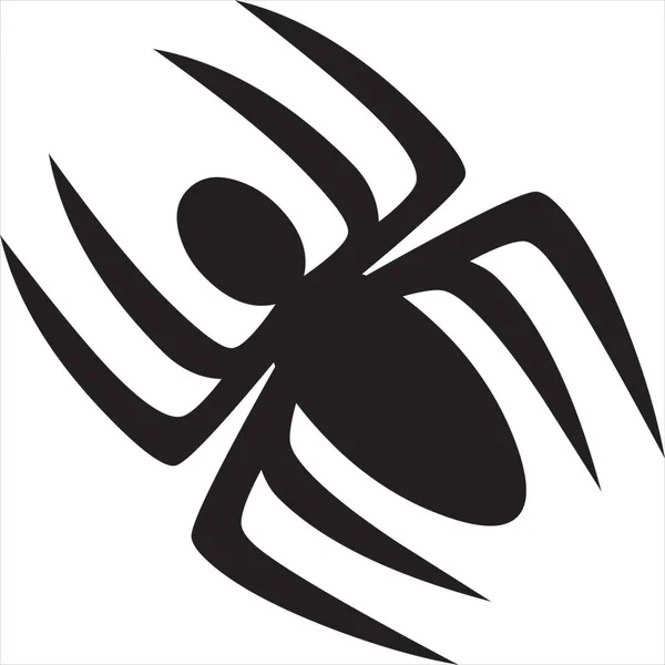 Örümceğin Siluet Simgesinin Vektörü Siyah Beyaz Renkli Şeffaf Arkaplan — Stok Vektör