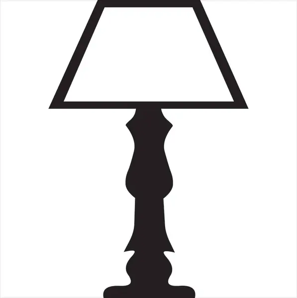Vector Image Study Lamp Icon Black White Color Transparent Background — Stock Vector