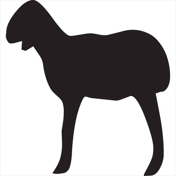 Vector Image Goat Silhouette Black White Color Transparent Background — Vetor de Stock