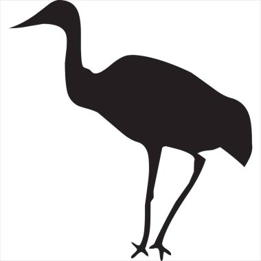 Vektör, Leylek siluetinin resmi, siyah ve beyaz renk, şeffaf arkaplan