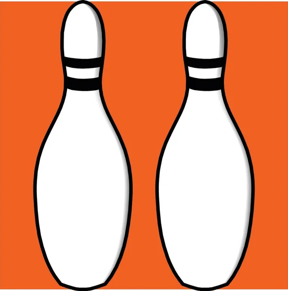 Vector Image Bowling Pin Full Color Transparent Background — Stockvektor