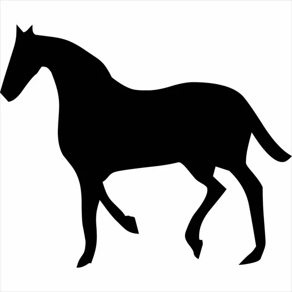 Vector Image Horse Silhouette Black White Color Transparent Background — Stock vektor