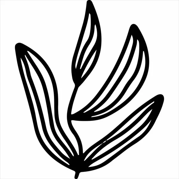 Вектор Изображение Иконки Цветочного Растения Черно Белый Цвет Прозрачным Фоном — стоковый вектор