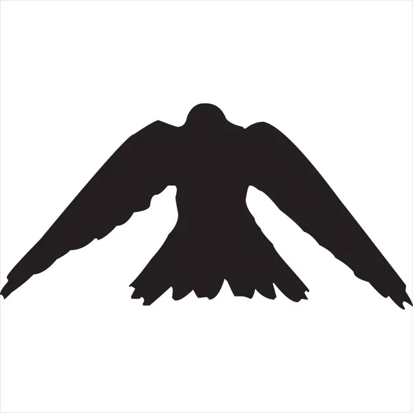 Vector Image Silhouette Flying Bird Icon Black White Color Transparent — Stock Vector
