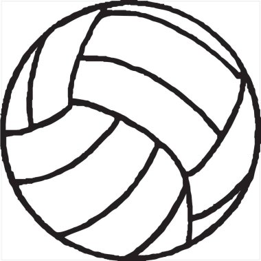 Vector, Image of volleyball, black and white color, with transparent background