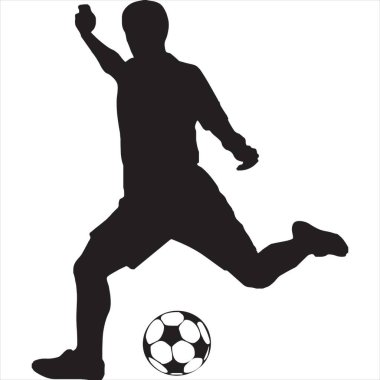 Vector, Image of football sport silhouette, black and white color, with transparent background