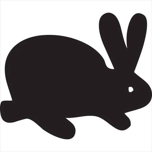 兔子轮廓图标图像 黑白颜色 透明背景 — 图库矢量图片