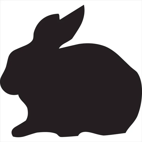 ベクター画像 ウサギのシルエットのアイコン 黒と白 透明背景 — ストックベクタ