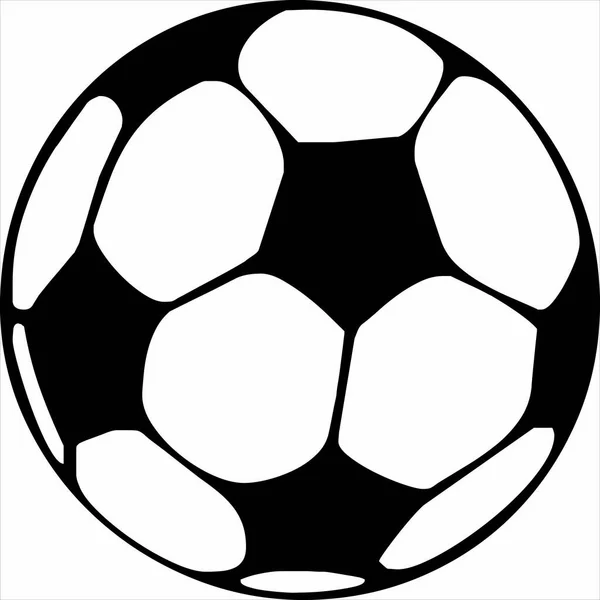 Vektor Bild Des Fußballs Schwarz Weiß Mit Transparentem Hintergrund — Stockvektor