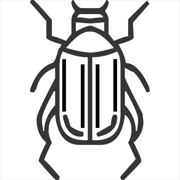 Uğur Böceği Simgesinin Vektörü Siyah Beyaz Renk Şeffaf Arkaplan — Stok Vektör