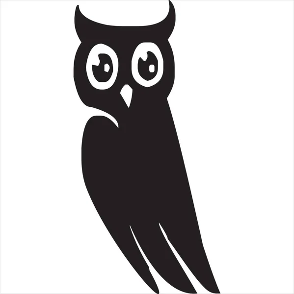 Vector Image Owl Icon Black White Color Transparent Backgroundikon Diverifikasi — Vetor de Stock