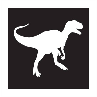 Vector, Image of dinosaur icon, black and white color, with transparent background