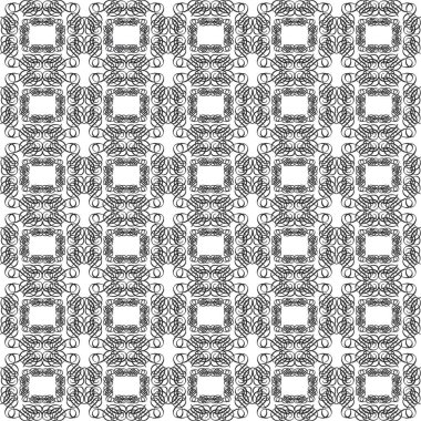 Şeffaf arkaplan ile siyah beyaz renk Batik sanat deseninin vektörü, resmi