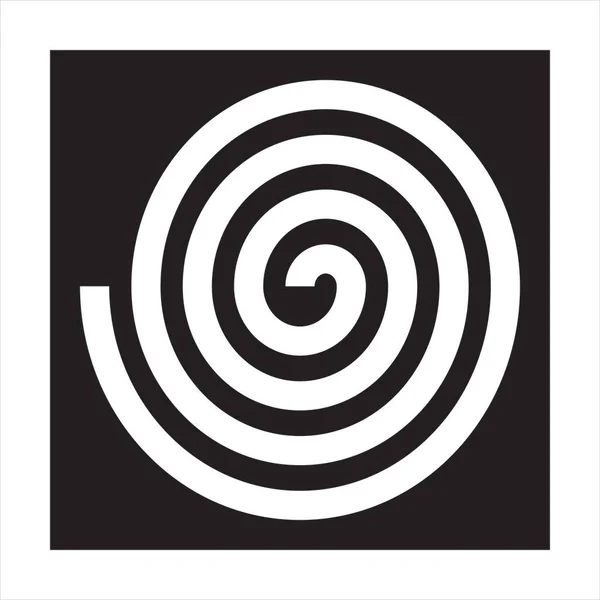 Вектор Зображення Спіральної Ікони Чорно Білого Кольору Прозорим Фоном — стоковий вектор