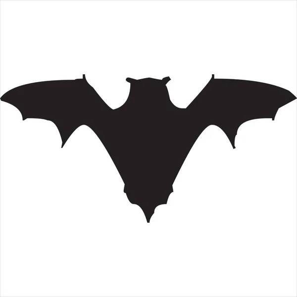 Vector Image Bat Silhouette Black White Color Transparent Background — Stockvektor