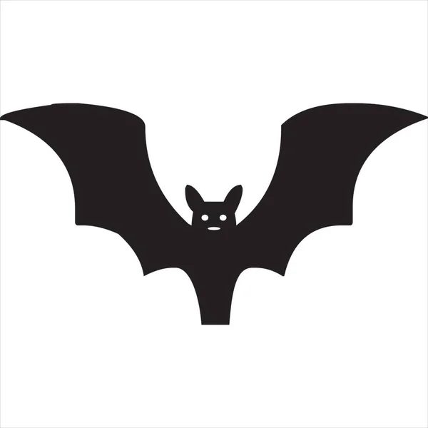 Vector Image Bat Silhouette Icon Black White Color Transparent Background — 图库矢量图片