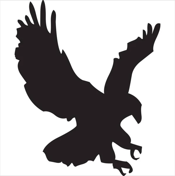 Vector Image Eagle Silhouette Icon Black White Color Transparent Background — Vetor de Stock