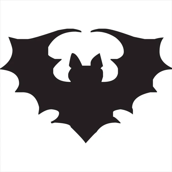 Vector Image Bat Icon Silhouette Black White Color Transparent Background — Stock Vector