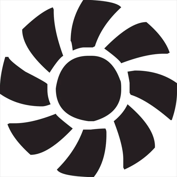 Vector Image Silhouette Fan Icon Black White Color Transparent Background — Image vectorielle