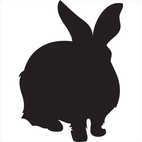 Vector Image Rabbit Silhouette Icon Black White Color Transparent Backgroundikon — Image vectorielle