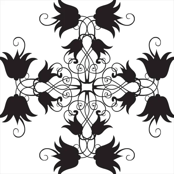 Vector Image Painting Design Pattern Black White Color Transparent Background — Stock Vector