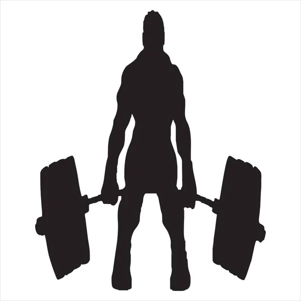 Vector Image Weightlifting Silhouette Black White Color Transparent Background — Stock Vector