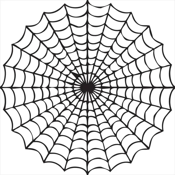 Vektör Örümcek Ağı Resmi Siyah Beyaz Renk Şeffaf Arkaplan — Stok Vektör