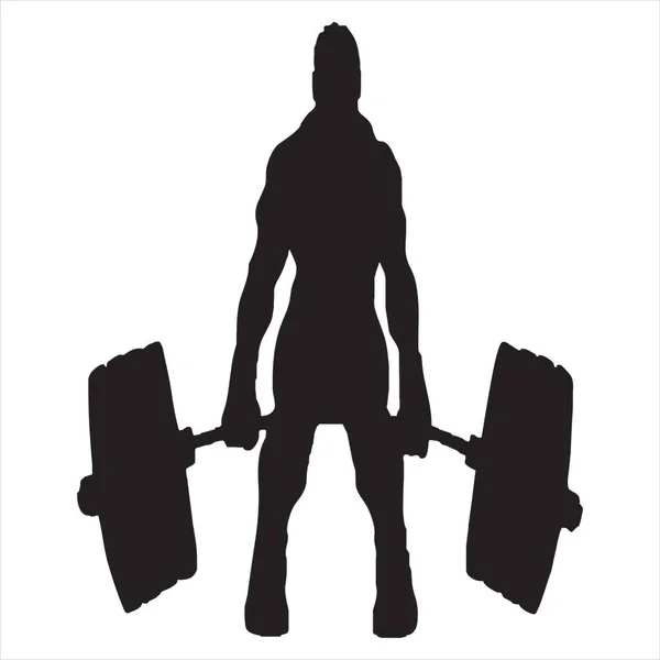 Vector Image Weightlifting Silhouette Black White Color Transparent Background — Wektor stockowy