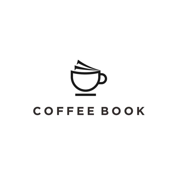 Coffee Book Logo Vector Icon — ストックベクタ