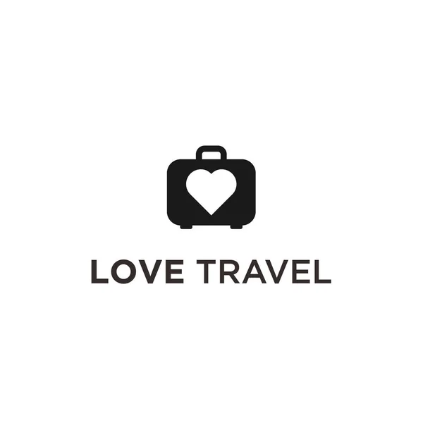 Podróżnik Podróży Torba Wektor Ikona Logo Miłość — Wektor stockowy