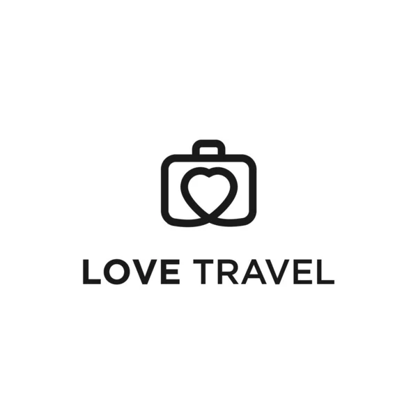 Podróżnik Podróży Torba Wektor Ikona Logo Miłość — Wektor stockowy