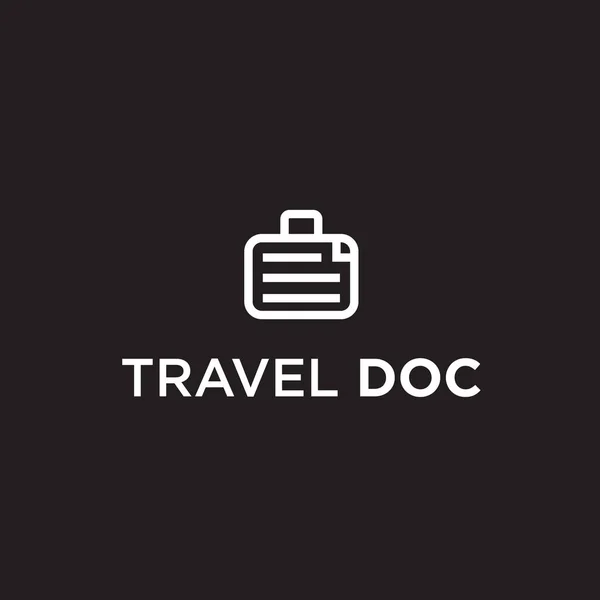 Bag Document Logo Travel Bag Icon — Wektor stockowy
