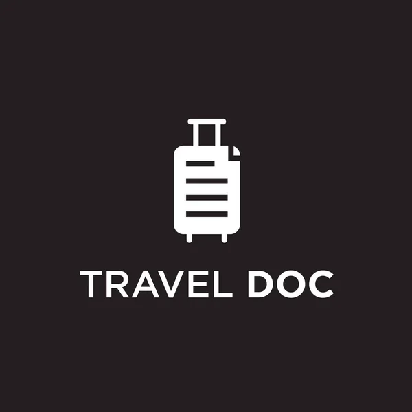 Bag Document Logo Travel Bag Icon — Wektor stockowy