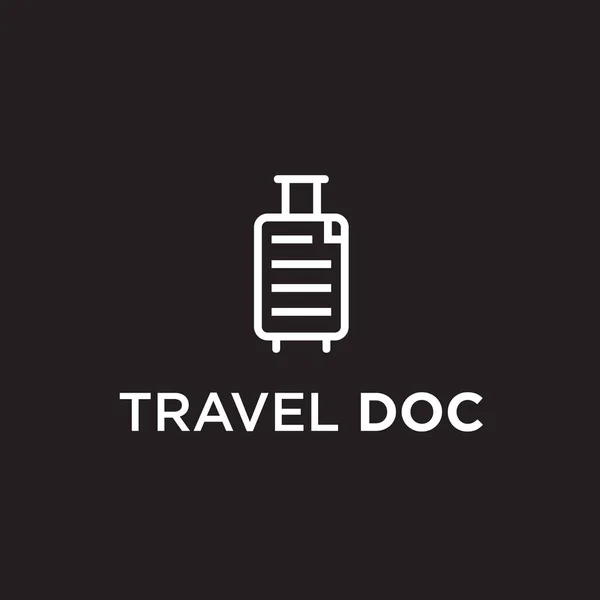 Bag Document Logo Travel Bag Icon — Wektor stockowy